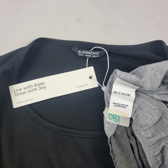 NWT Bloom Chic ruffle tiered colorblock loose fit top Size 14-16 - Picture 7 of 7